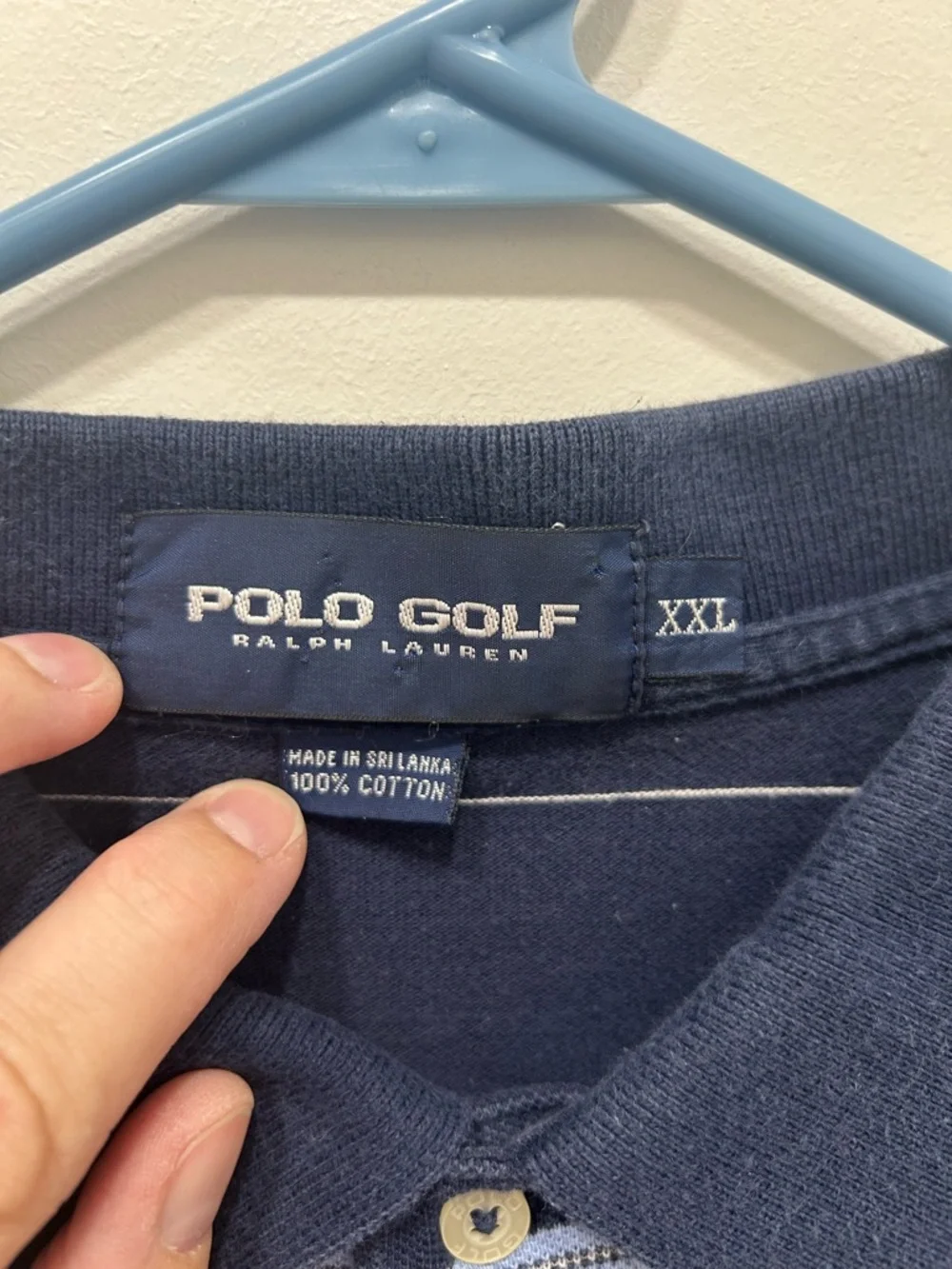 Polo Ralph Lauren Golf Polo Shirt Men’s XXL Blue Striped Short‎ Sleeve Pony